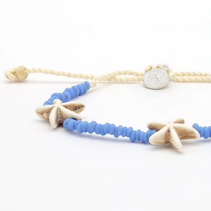 Pineapple Island Starfish Bead Anklet - Blue