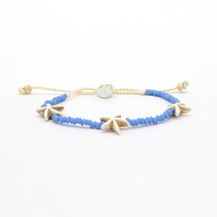 Pineapple Island Starfish Bead Bracelet - Blue