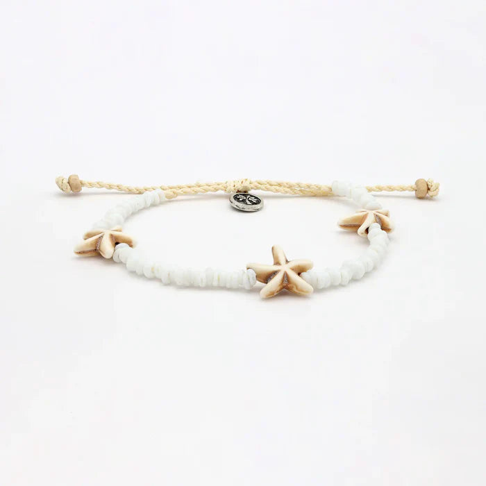 Pineapple Island Starfish Bead Anklet - White