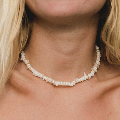 Pineapple Island Canggu Puka Shell Surfer Necklace - White