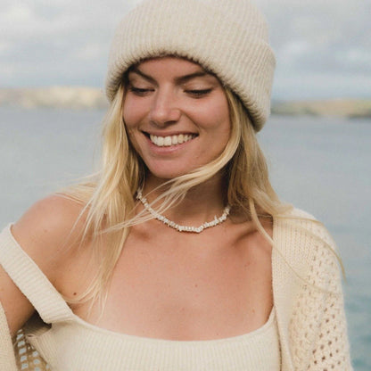Pineapple Island Canggu Puka Shell Surfer Necklace - White