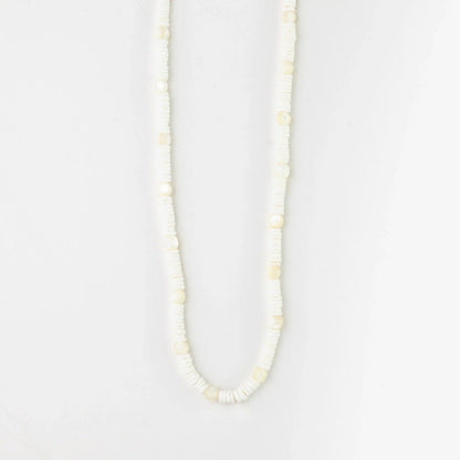 Pineapple Island Madasari Beach Mother of Pearl Shell Necklace in White