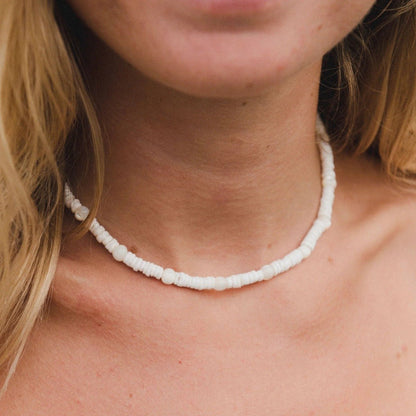 Pineapple Island Madasari Beach Mother of Pearl Shell Necklace - White
