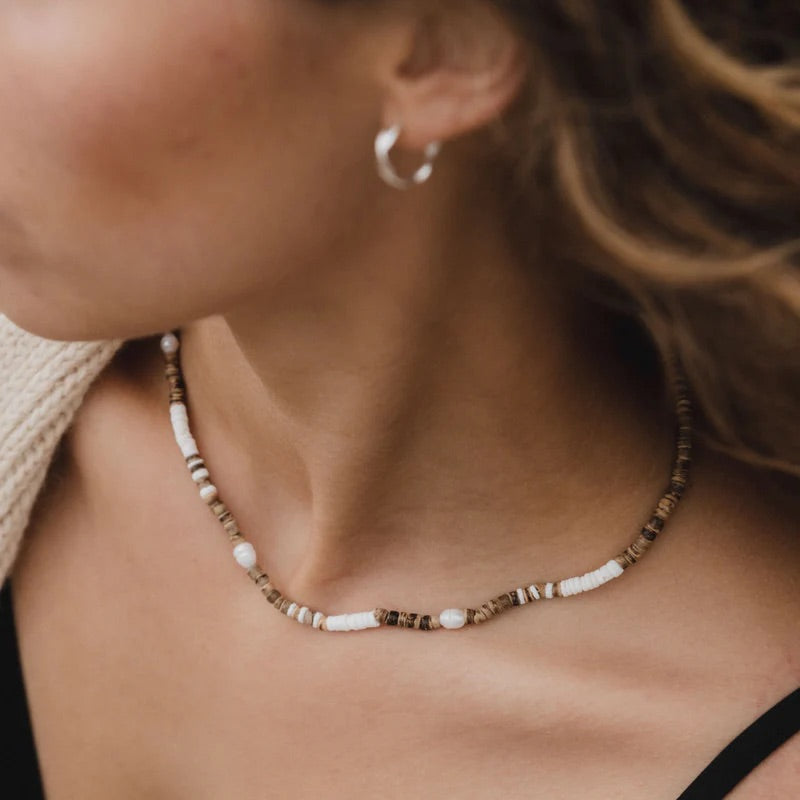 Pineapple Island Kauai Puka Shell & Pearl Necklace