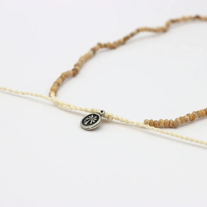 Pineapple Island Natural Coconut Bead Adjustable Necklace