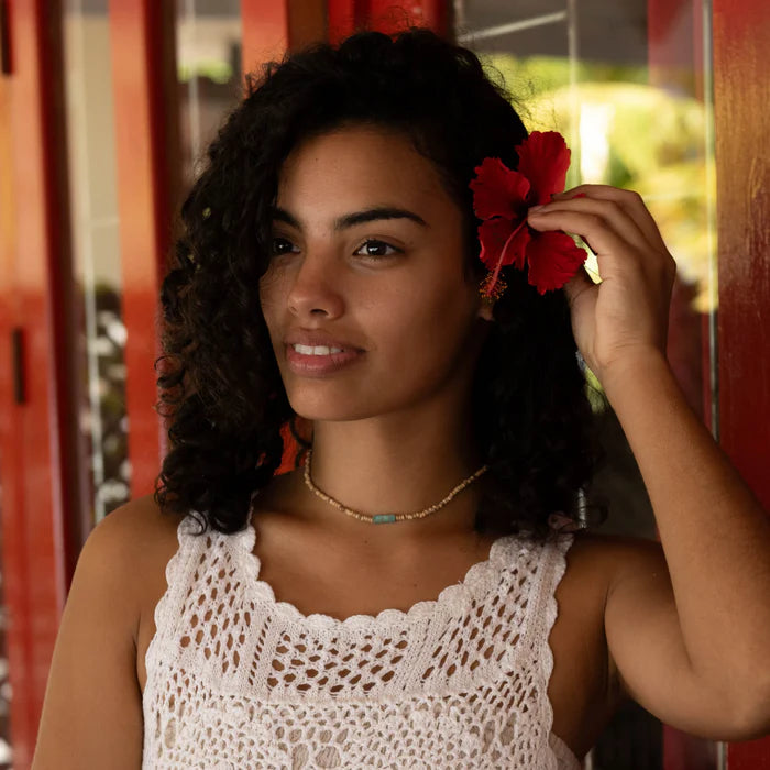 Pineapple Island Natural Coconut Bead Adjustable Necklace