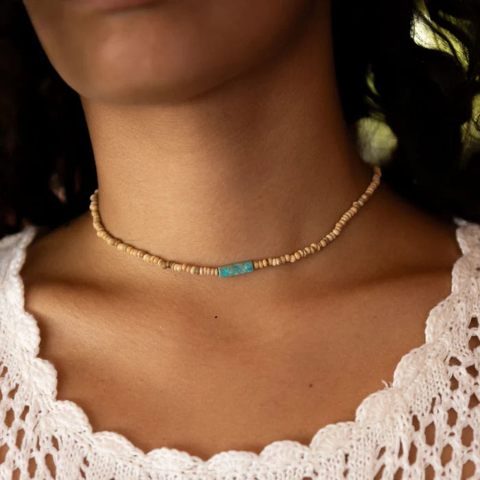 Pineapple Island Natural Coconut Bead Adjustable Necklace