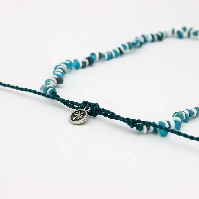 Pineapple Island Troca Shell Necklace - Blue / White
