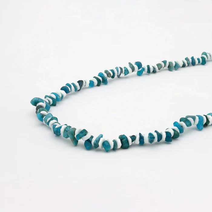 Pineapple Island Troca Shell Necklace - Blue / White