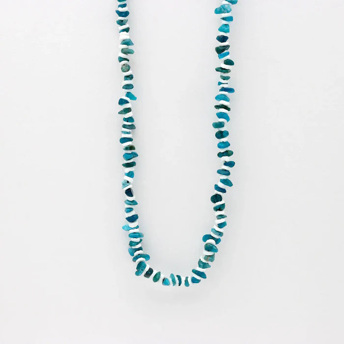 Pineapple Island Troca Shell Necklace in Blue / White