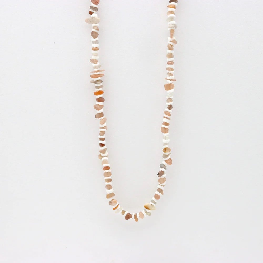 Pineapple Island Dunes Stone Bead Necklace in Pale Blue