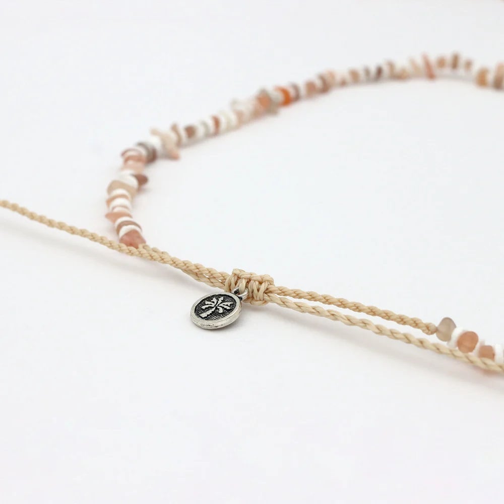 Pineapple Island Dunes Stone Bead Necklace - Natural