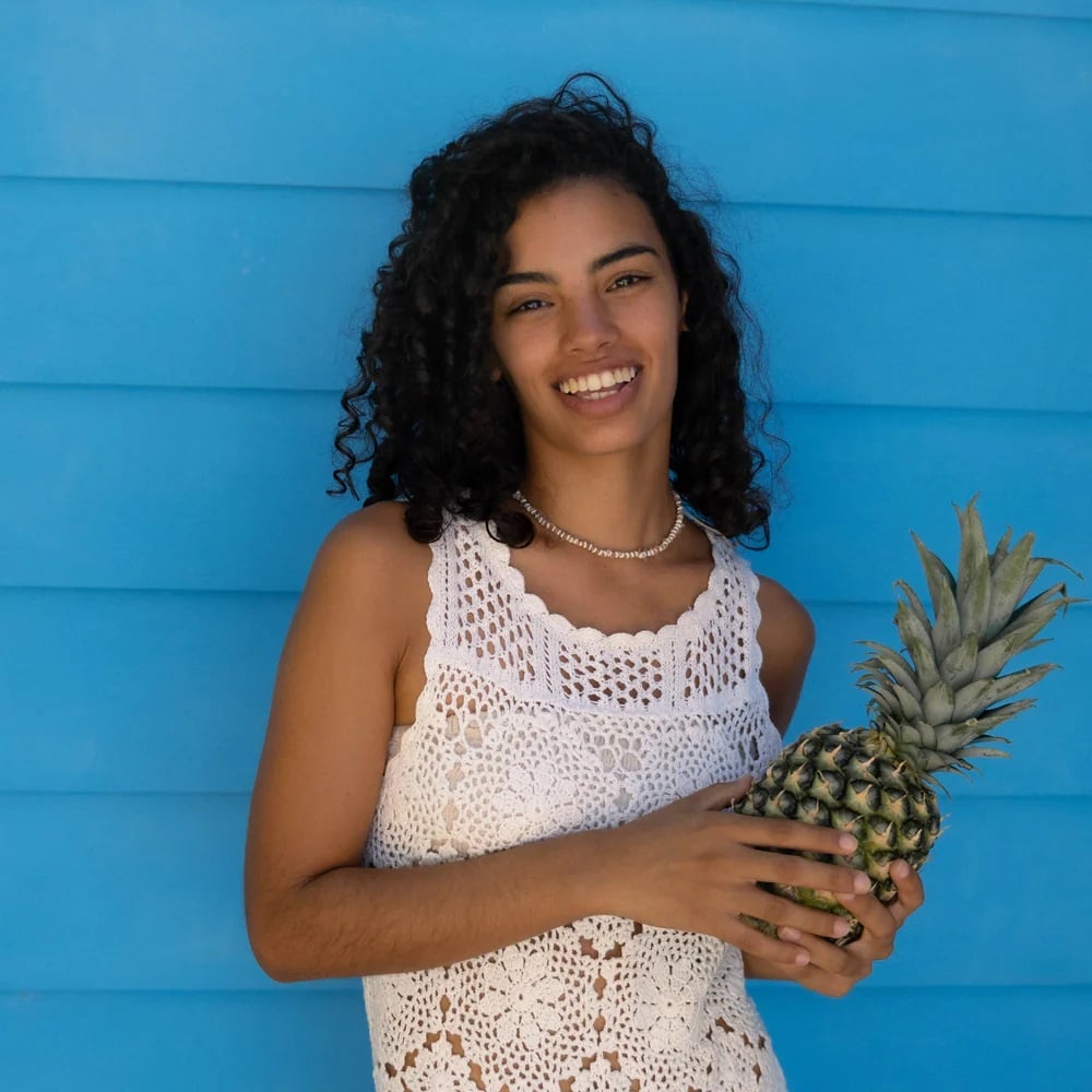 Pineapple Island Dunes Stone Bead Necklace - Natural