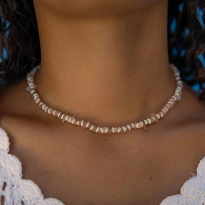 Pineapple Island Dunes Stone Bead Necklace - Natural
