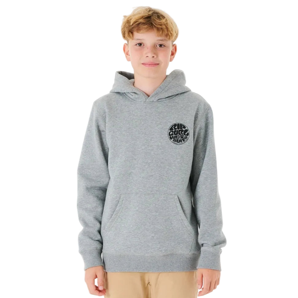 Rip Curl Wetsuit Icon Kids Hooded Fleece - Grey Marle