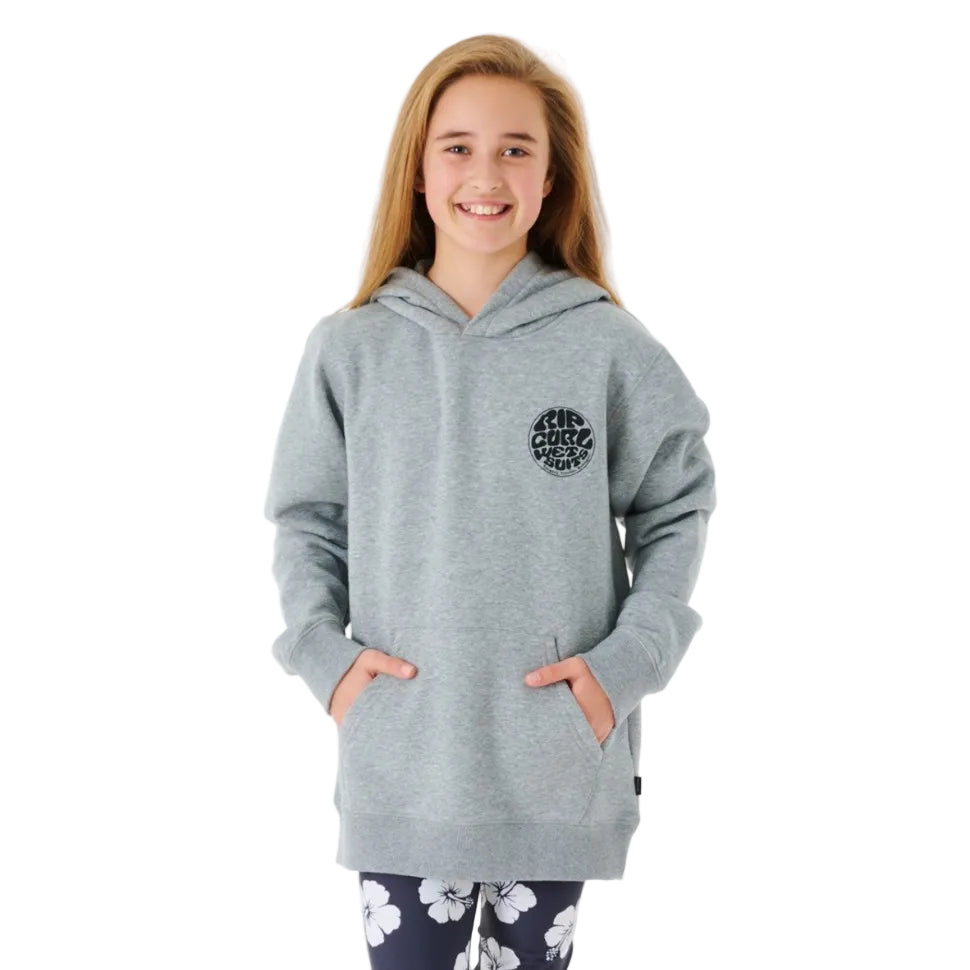 Rip Curl Wetsuit Icon Kids Hooded Fleece - Grey Marle