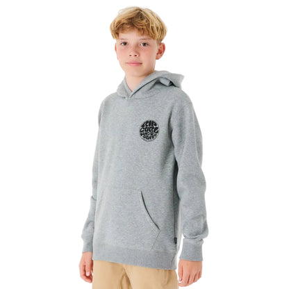 Rip Curl Wetsuit Icon Kids Hooded Fleece - Grey Marle