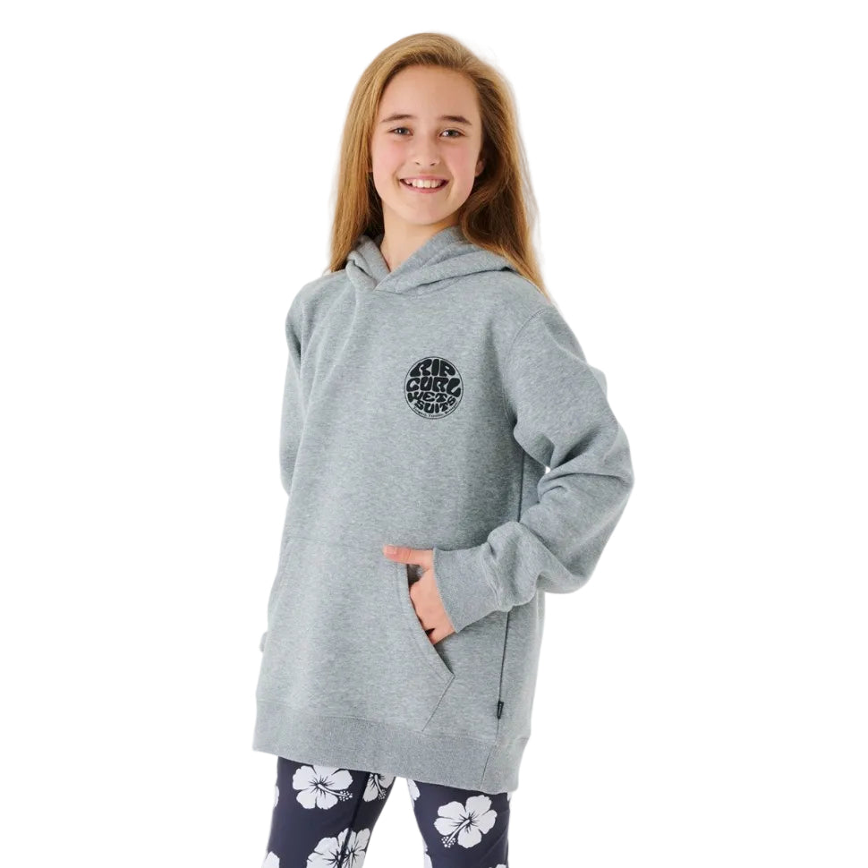Rip Curl Wetsuit Icon Kids Hooded Fleece - Grey Marle