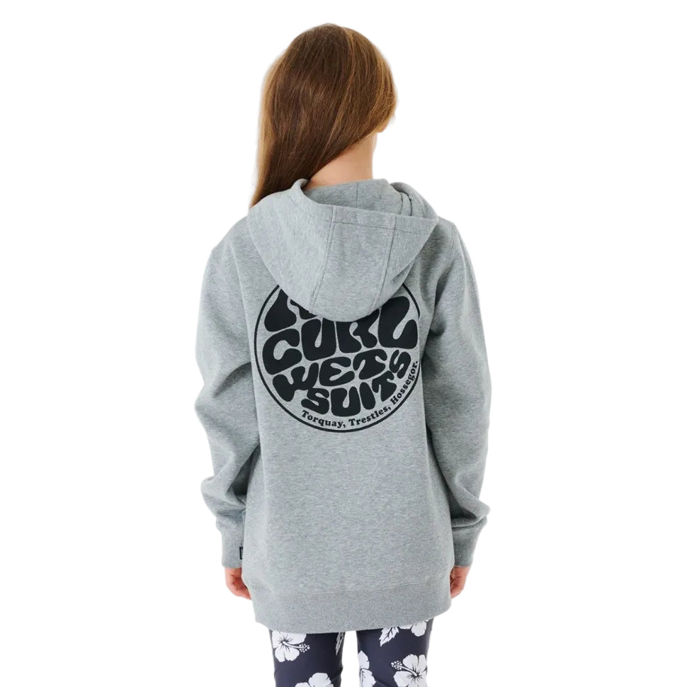 Rip Curl Wetsuit Icon Kids Hooded Fleece - Grey Marle