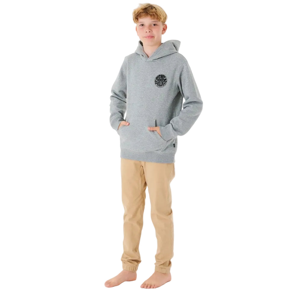 Rip Curl Wetsuit Icon Kids Hooded Fleece - Grey Marle