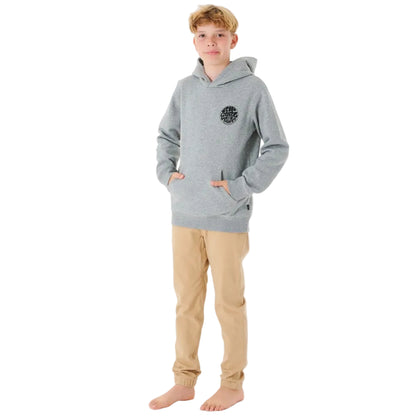 Rip Curl Wetsuit Icon Kids Hooded Fleece - Grey Marle