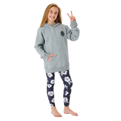 Rip Curl Wetsuit Icon Kids Hooded Fleece - Grey Marle