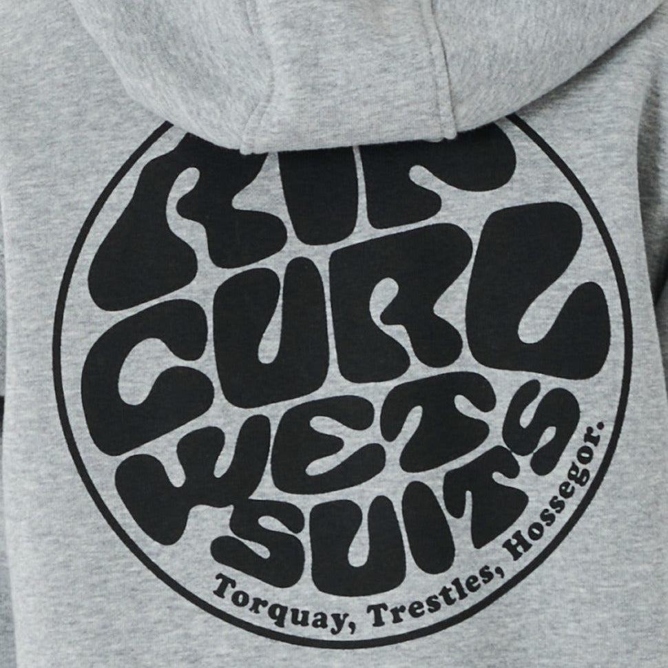 Rip Curl Wetsuit Icon Kids Hooded Fleece - Grey Marle
