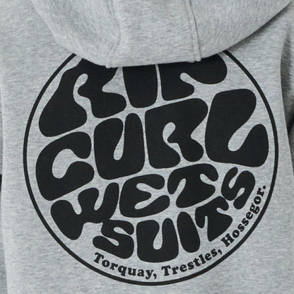 Rip Curl Wetsuit Icon Kids Hooded Fleece - Grey Marle
