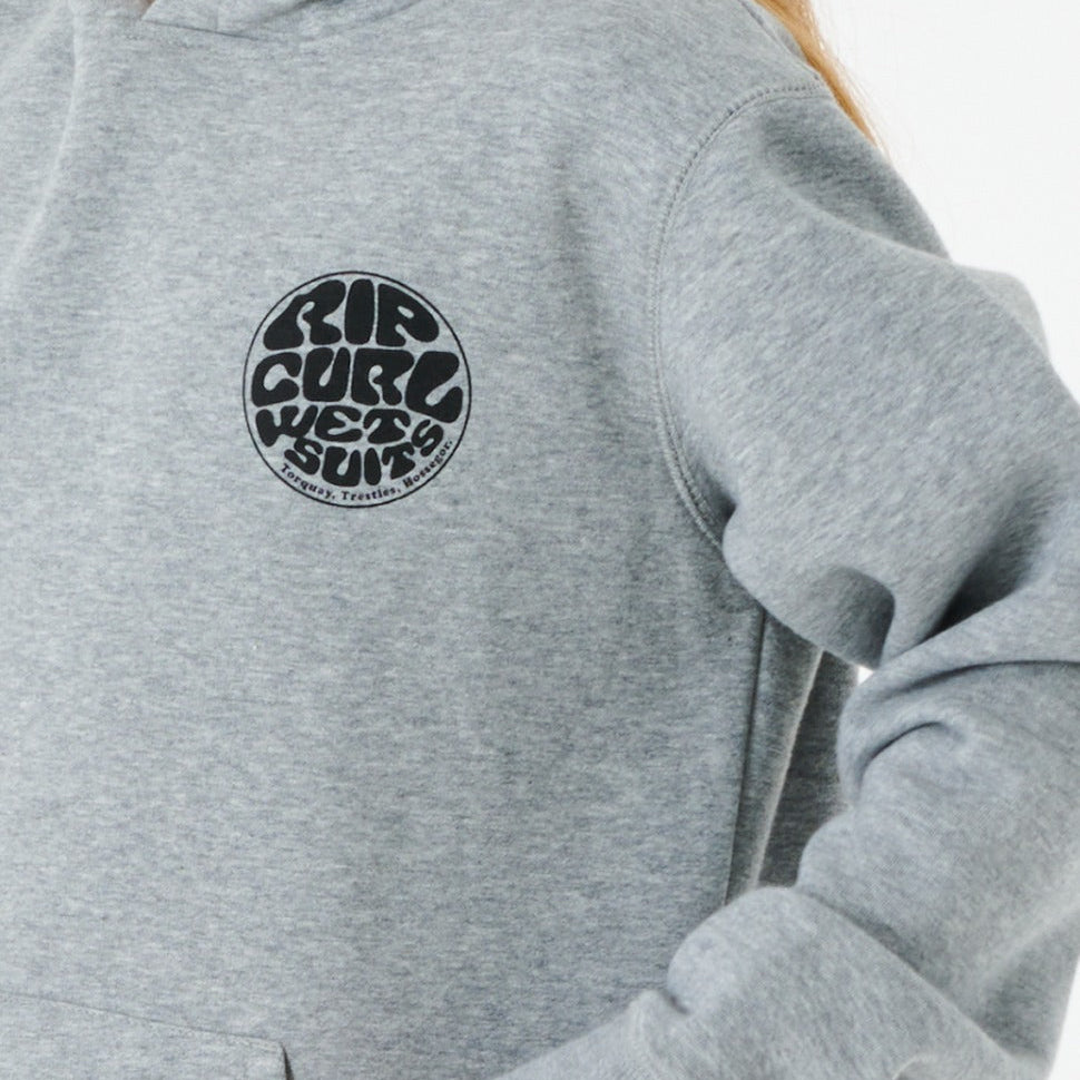 Rip Curl Wetsuit Icon Kids Hooded Fleece - Grey Marle