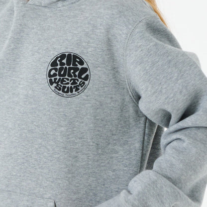 Rip Curl Wetsuit Icon Kids Hooded Fleece - Grey Marle
