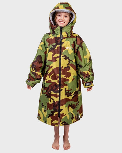 Dryrobe Advance Kids Long Sleeve Changing Robe - Camo/Grey - Age 10-13
