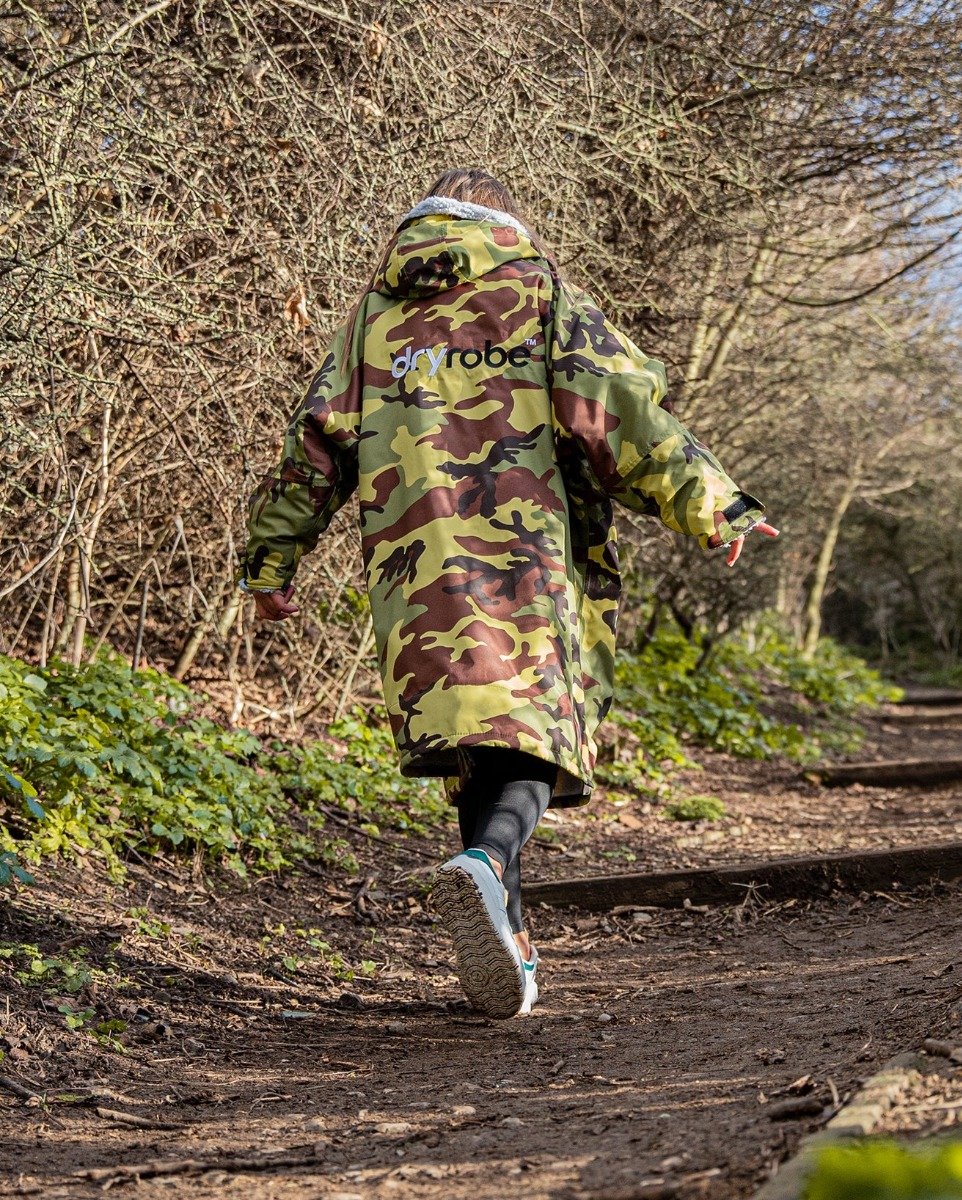 Dryrobe Advance Kids Long Sleeve Changing Robe - Camo/Grey - Age 10-13