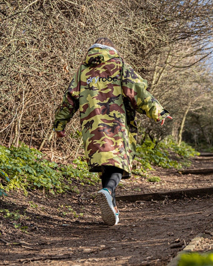 Dryrobe Advance Kids Long Sleeve Changing Robe - Camo/Grey - Age 10-13