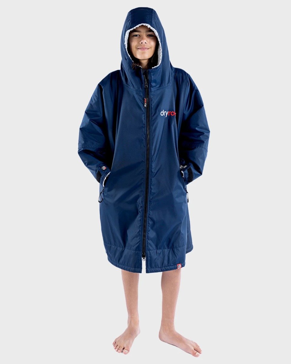 Dryrobe Advance Kids Long Sleeve Changing Robe in Navy/Grey
