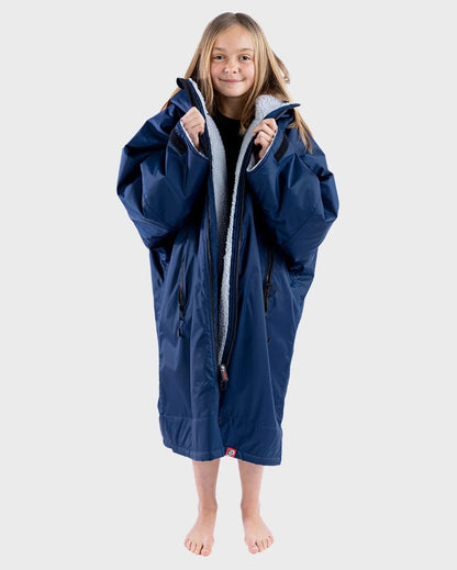 Dryrobe Advance Kids Long Sleeve Changing Robe - Navy/Grey