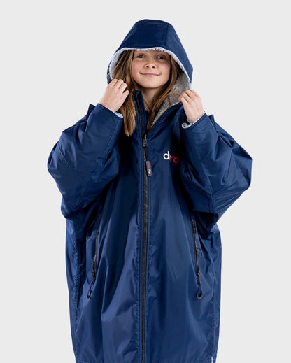 Dryrobe Advance Kids Long Sleeve Changing Robe - Navy/Grey