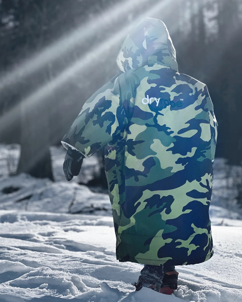 Dryrobe Advance Kids Short Sleeve Changing Robe - Age 10-13 - Camo/Grey