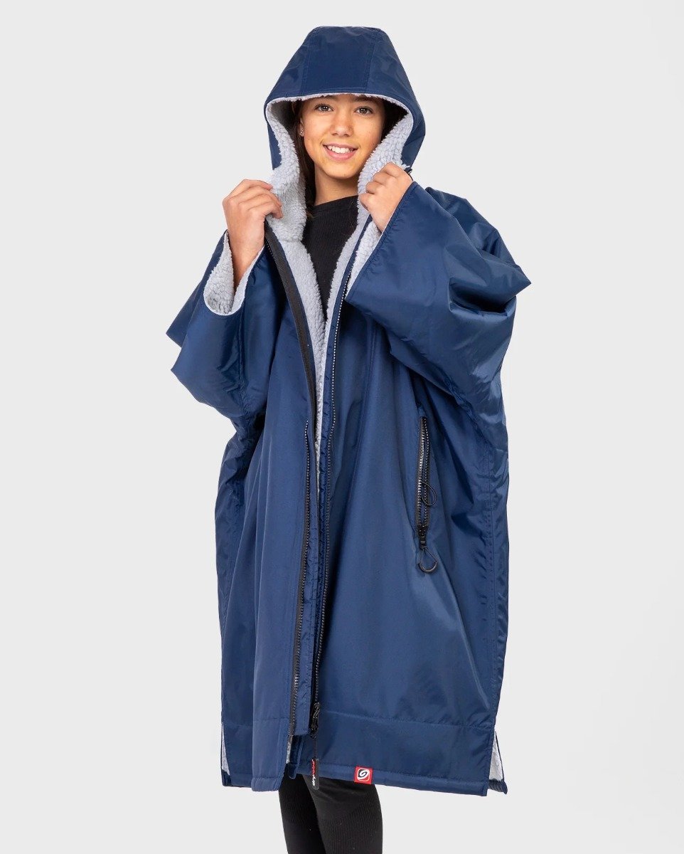 Dryrobe Advance Kids Short Sleeve Changing Robe - Navy/Grey