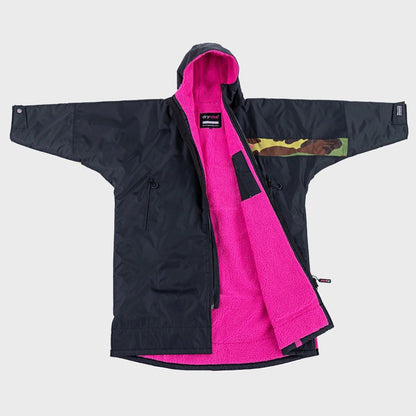 Dryrobe Advance Long Sleeve Remix Kids Changing Robe in Black/Pink/Camo