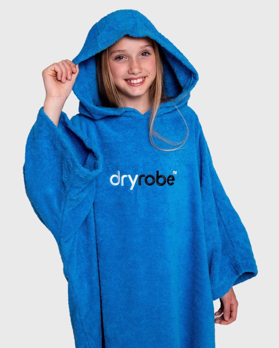 Dryrobe Kids Organic Cotton Towel Robe - Cobalt Blue - Age 5-9