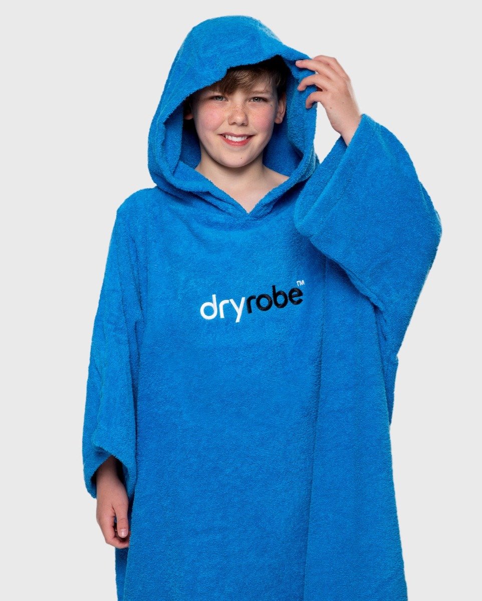 Dryrobe Kids Organic Cotton Towel Robe - Cobalt Blue - Age 5-9