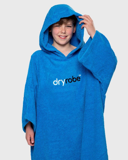 Dryrobe Kids Organic Cotton Towel Robe - Cobalt Blue - Age 5-9