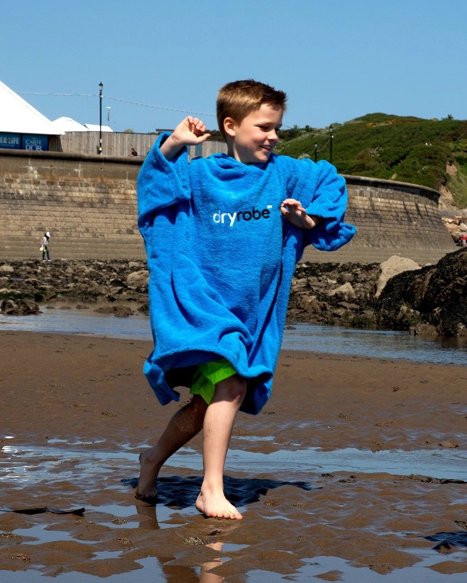 Dryrobe Kids Organic Cotton Towel Robe - Cobalt Blue - Age 5-9
