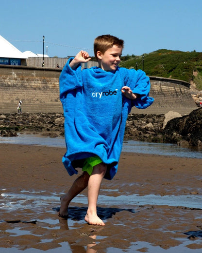 Dryrobe Kids Organic Cotton Towel Robe - Cobalt Blue - Age 5-9