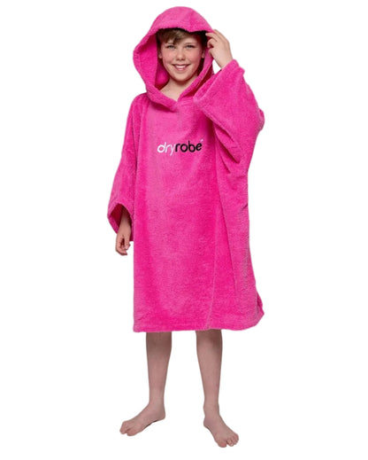 Dryrobe Kids Organic Cotton Short Sleeve Towel Robe in Pink