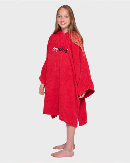 Dryrobe Organic Cotton Towel Robe - Kids 5-9 - Red