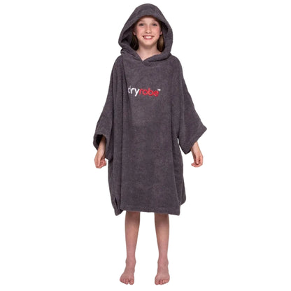 DryRobe Kids Organic Cotton Short Sleeve Towel Robe - Slate Grey