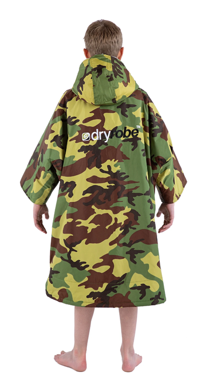 Dryrobe Advanced Short Sleeve Kids Age 10-13 - Camo / Grey