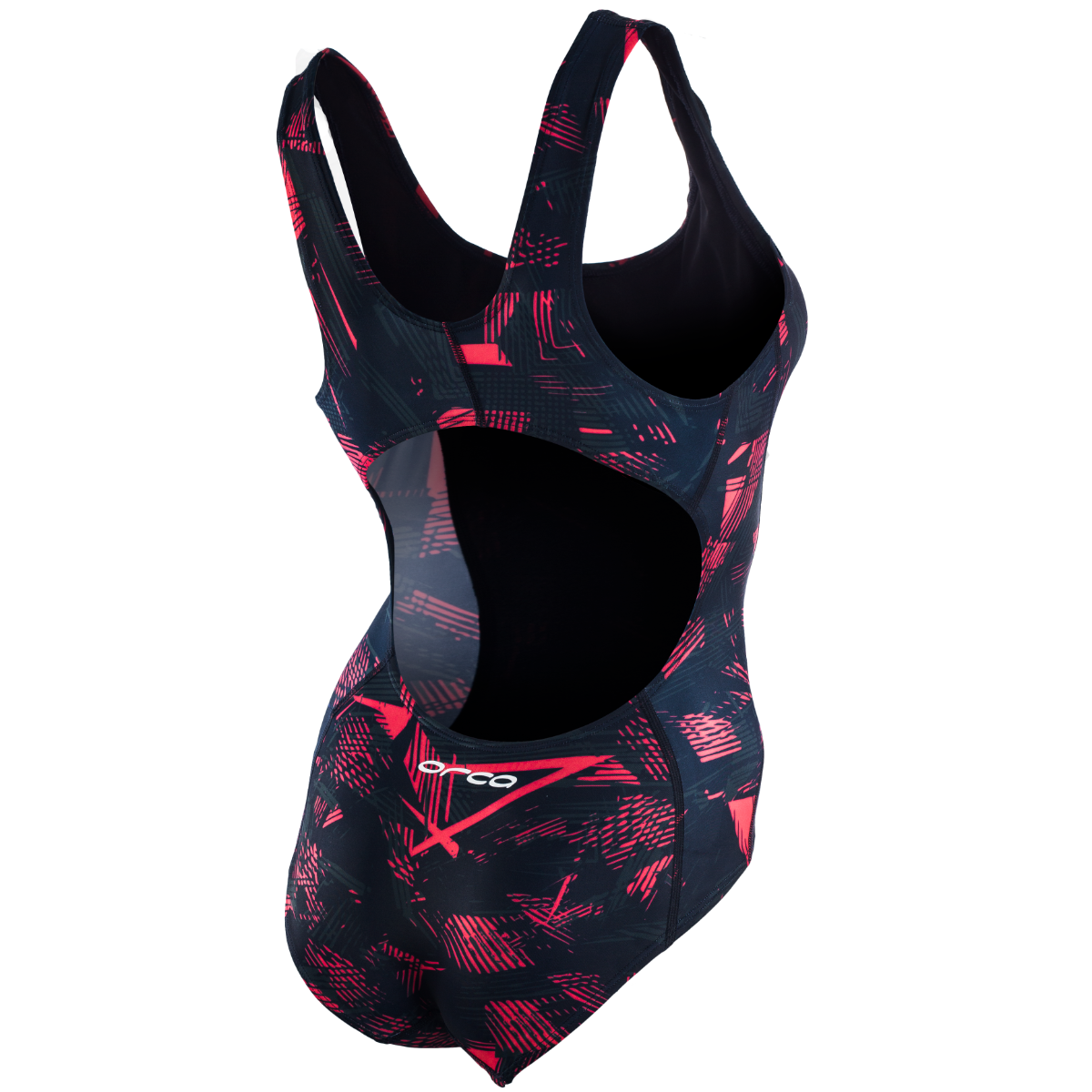 Orca Women's One Piece Swim Costume 2021 - Black/Pink - Back