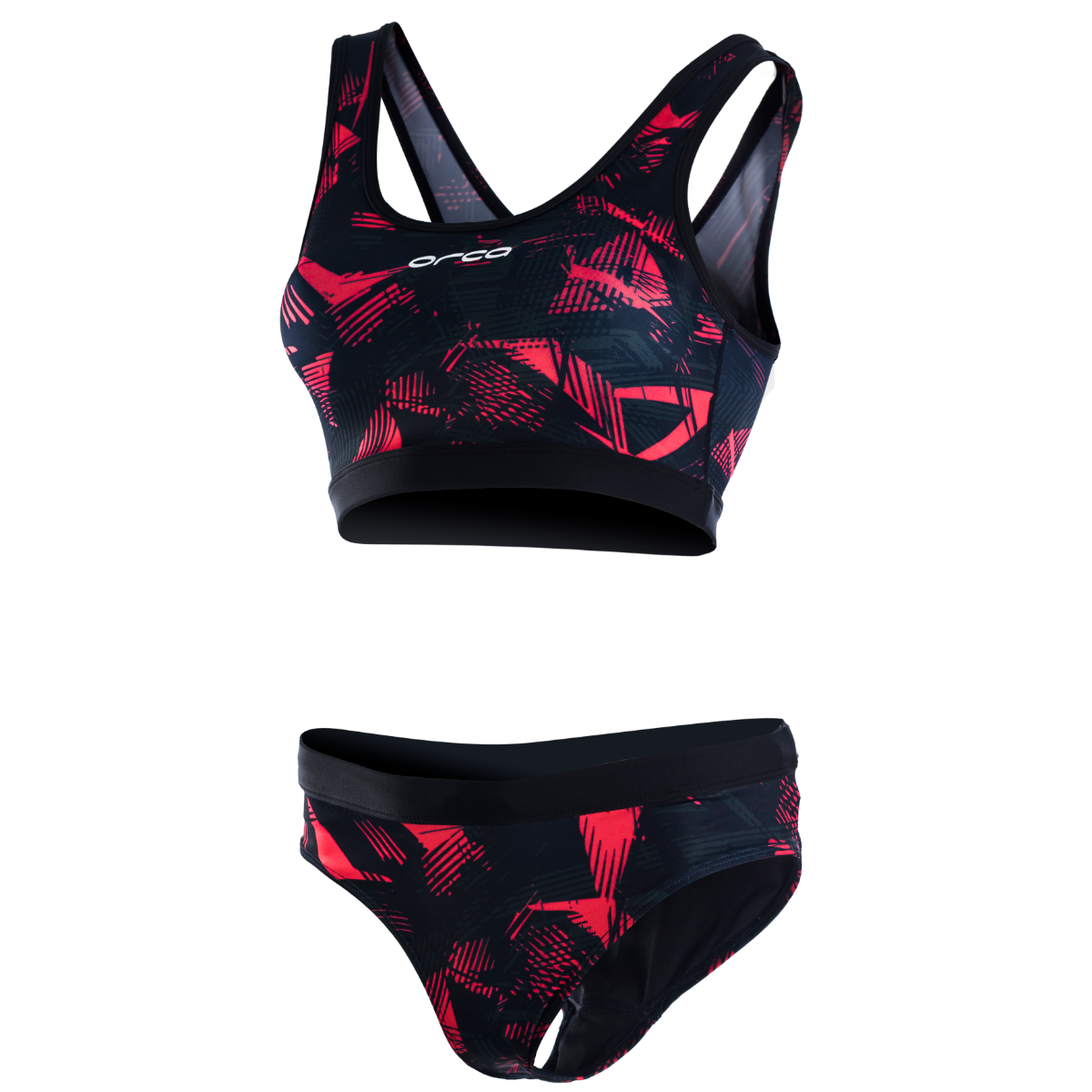 Orca Women's Bikini Swim Costume 2021 - Black/ Red - Front